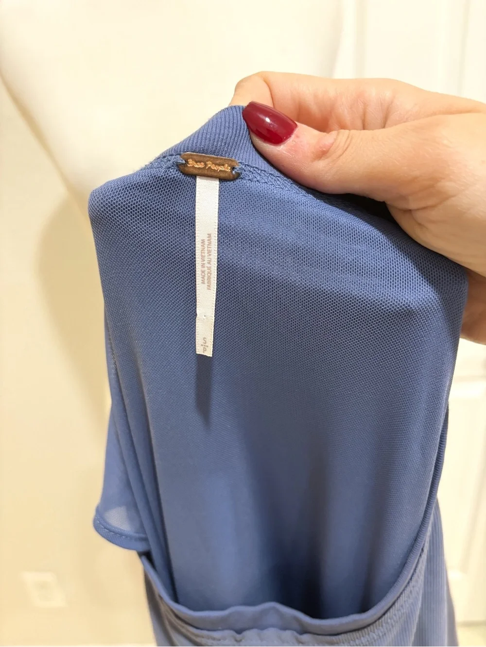 Free People Dusty Blue Lace-Trim Jazzy Mini Dress Small